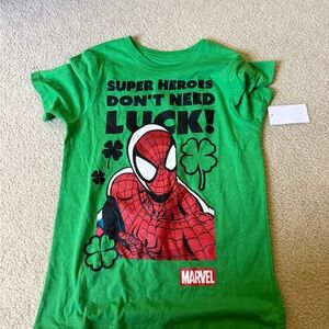 Marvel Green Spider-Man Luck Graphic Tee